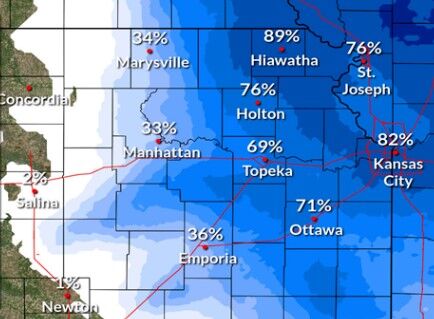 Snow forecast map - 1/14/22